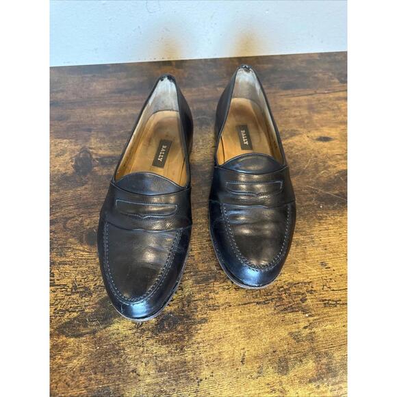 Bally Agro Penny Loafers Black Leather 9.5 EEE Made in Italy Solid Used main image 8